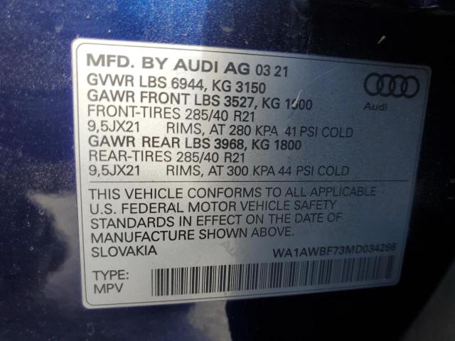 2021 AUDI SQ7 PREMIU WA1AWBF73MD034266