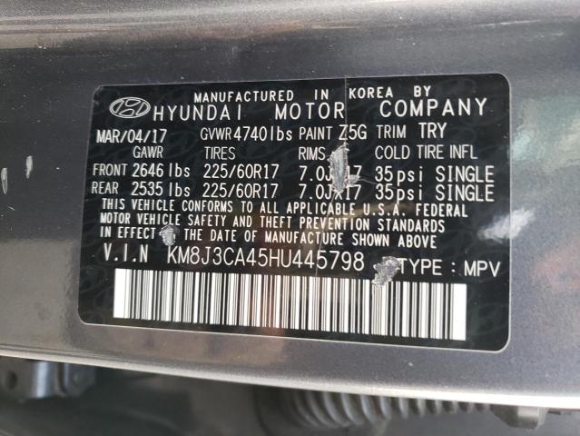 VIN KM8J3CA45HU445798 2017 Hyundai Tucson, Limited no.13