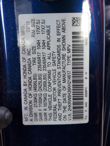 VIN 2HKRW6H36KH214617 2019 HONDA CRV no.13