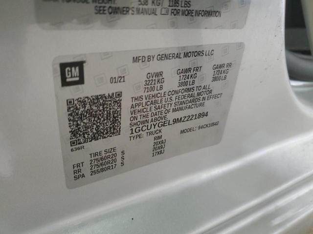 2021 CHEVROLET 1500 - 1GCUYGEL9MZ221894