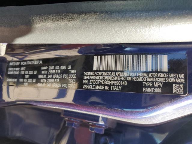 2017 FIAT 500X LOUNG - ZFBCFYDBXHP590140