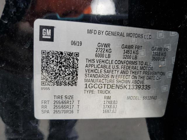 2019 CHEVROLET COLORADO Z - 1GCGTDEN5K1339335