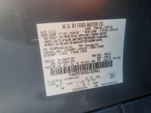 VIN 1FAHP2F84DG103965 2013 Ford Taurus, Limited no.12