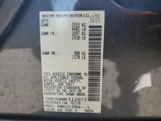 2022 NISSAN ALTIMA SR - 1N4BL4CW6NN312072