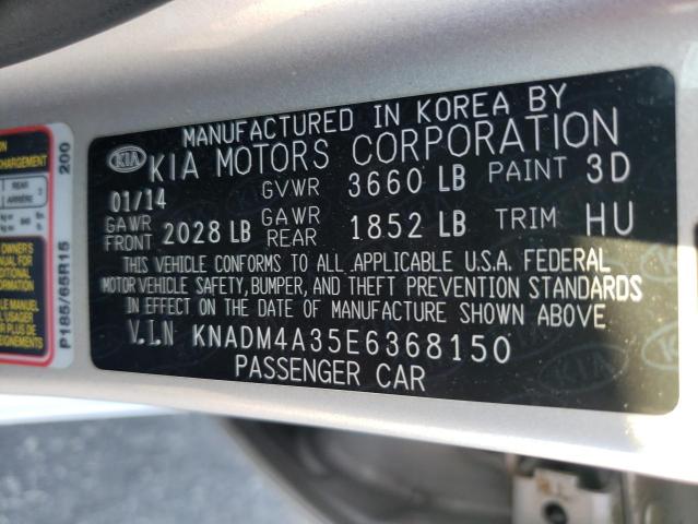 VIN KNADM4A35E6368150 2014 KIA Rio, LX no.12