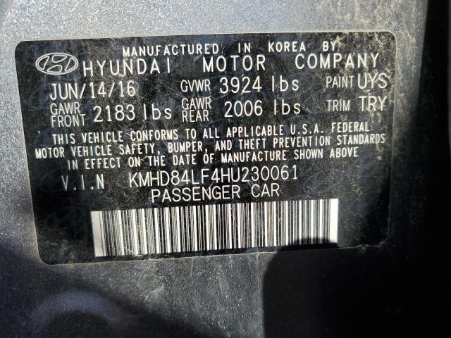 VIN KMHD84LF4HU230061 2017 Hyundai Elantra, SE no.12