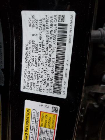 VIN 2HGFE2F59RH578618 2024 HONDA CIVIC no.12