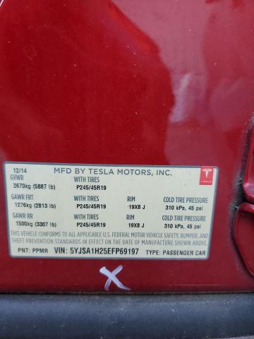 VIN 5YJSA1H25EFP69197 2014 Tesla MODEL S no.12