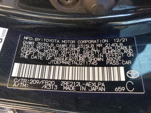 2022 TOYOTA COROLLA LE - JTDEPMAE1NJ211745