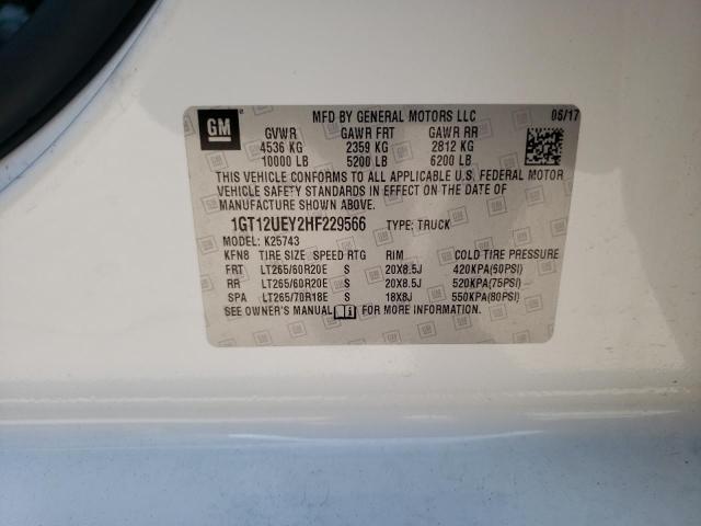2017 GMC SIERRA K25 - 1GT12UEY2HF229566
