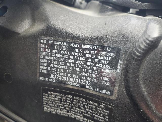 2006 KAWASAKI ZX1000 D6F - JKAZXCD106A013593