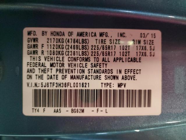 VIN 5J6TF3H36FL001621 2015 Honda Crosstour, EX no.13