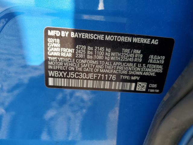 VIN WBXYJ5C30JEF71176 2018 BMW X2 no.13