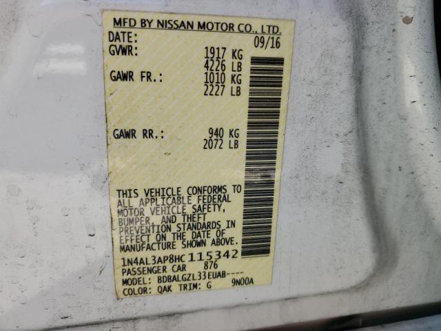 2017 NISSAN ALTIMA 2.5 - 1N4AL3AP8HC115342