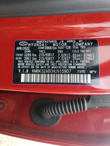 2022 HYUNDAI KONA SEL - KM8K32AB0NU915907