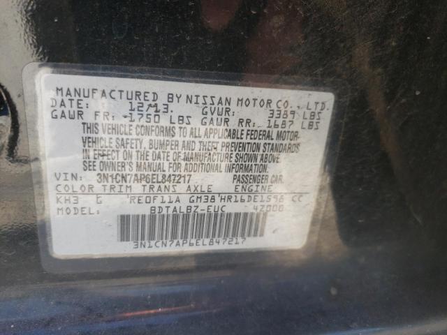 VIN 3N1CN7AP6EL847217 2014 Nissan Versa, S no.13