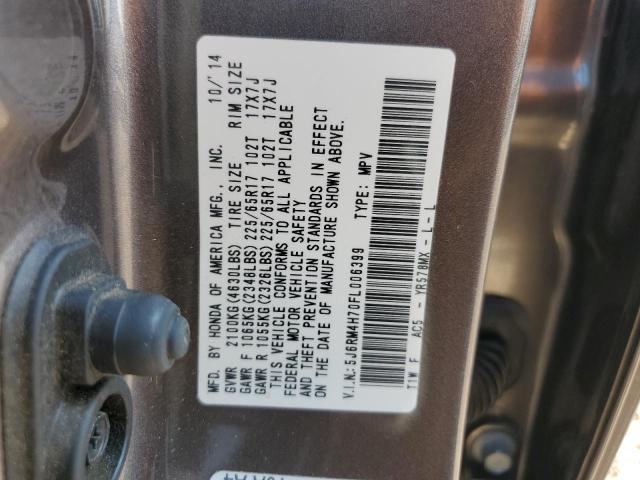 2015 HONDA CR-V EXL - 5J6RM4H70FL006399