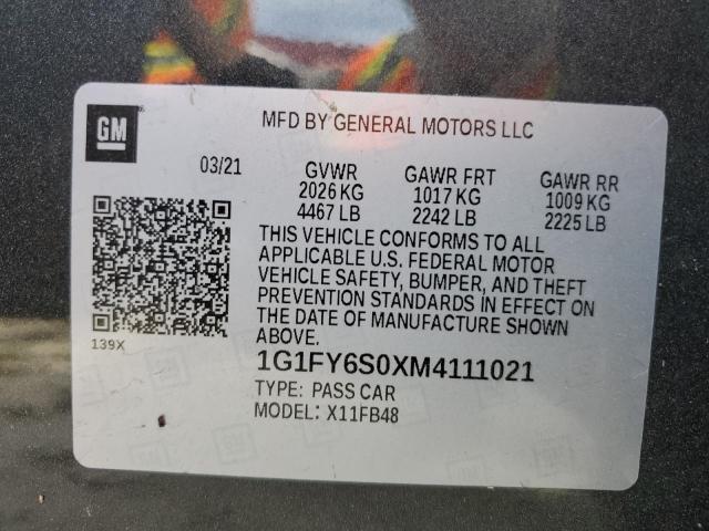 VIN 1G1FY6S0XM4111021 2021 Chevrolet Bolt, LT no.14