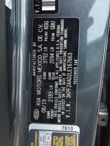 VIN 3KPF24AD2LE167663 2020 KIA Forte, FE no.13