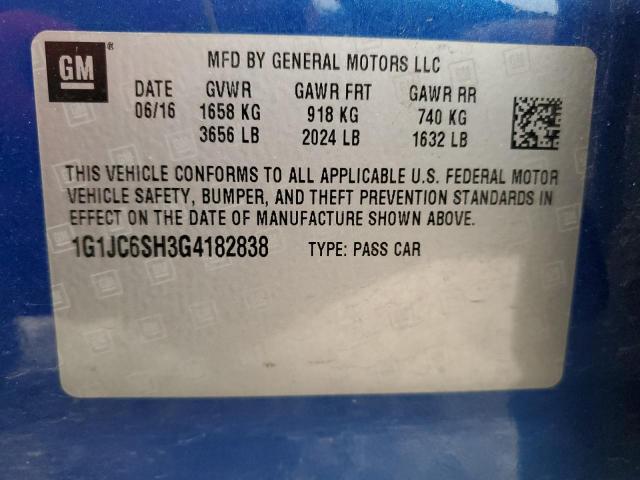 2016 CHEVROLET SONIC LT - 1G1JC6SH3G4182838