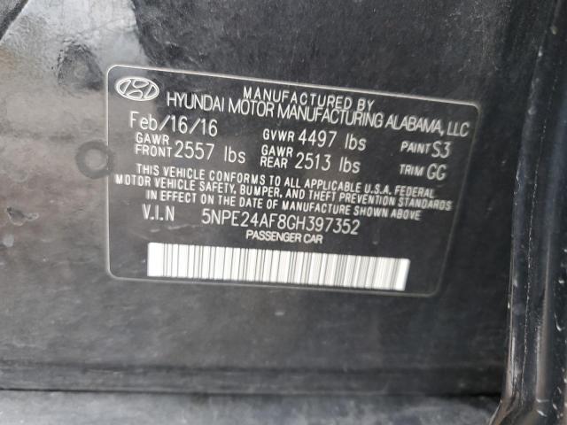 VIN 5NPE24AF8GH397352 2016 Hyundai Sonata, SE no.12