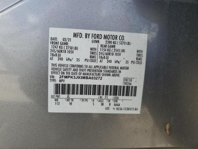 VIN 2FMPK3J93MBA03272 2021 FORD EDGE no.13