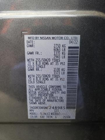 2022 NISSAN PATHFINDER - 5N1DR3DK6NC248985