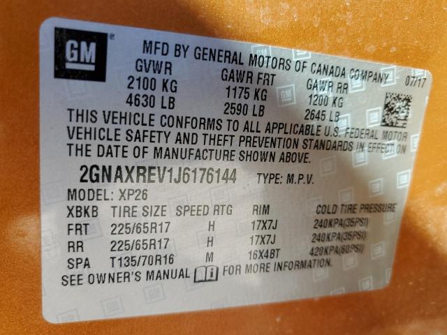 2018 CHEVROLET EQUINOX LS - 2GNAXREV1J6176144