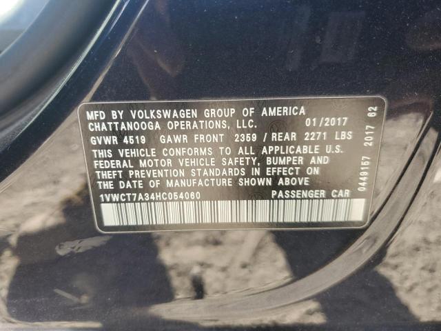2017 VOLKSWAGEN PASSAT SEL - 1VWCT7A34HC054060