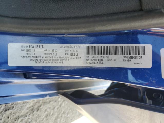 2016 CHRYSLER 200 LIMITE - 1C3CCCAB3GN181781