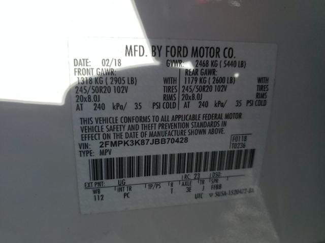 2018 FORD EDGE TITAN - 2FMPK3K87JBB70428