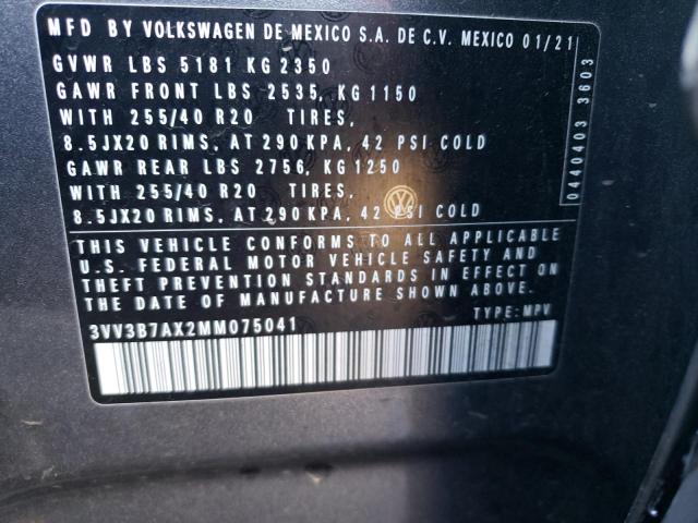 2021 VOLKSWAGEN TIGUAN SE - 3VV3B7AX2MM075041