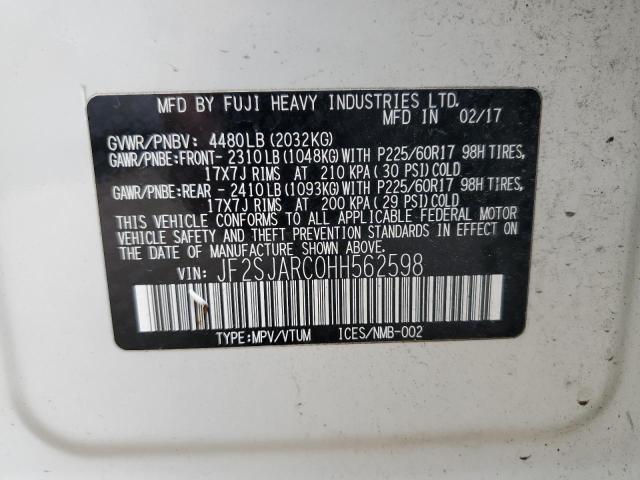 2017 SUBARU FORESTER 2 - JF2SJARC0HH562598