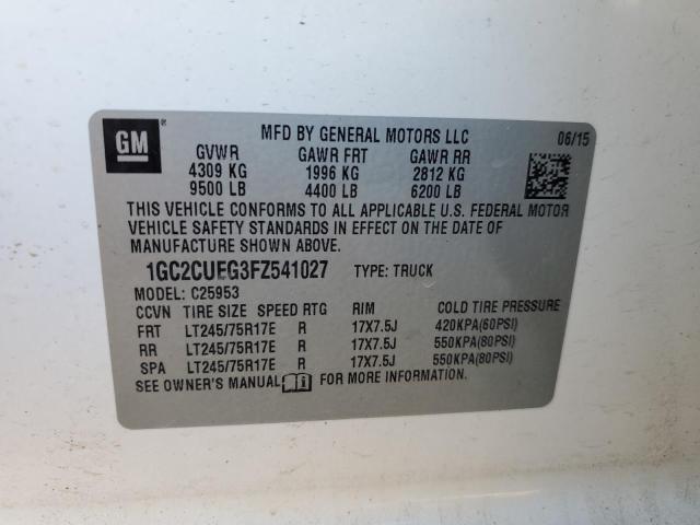 2015 CHEVROLET SILVERADO - 1GC2CUEG3FZ541027