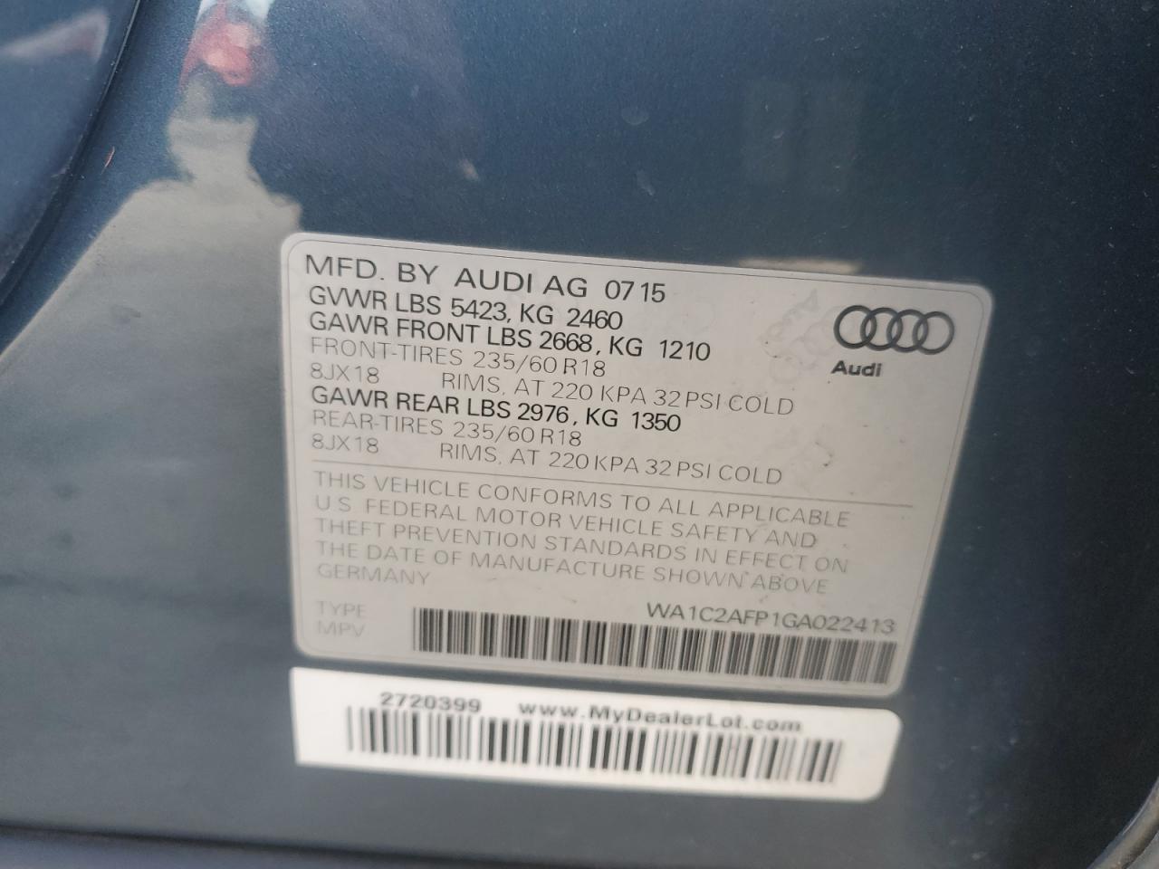 Lot #3024679626 2016 AUDI Q5 PREMIUM