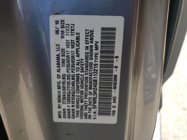 VIN 5FNRL5H24GB113219 2016 Honda Odyssey, LX no.13