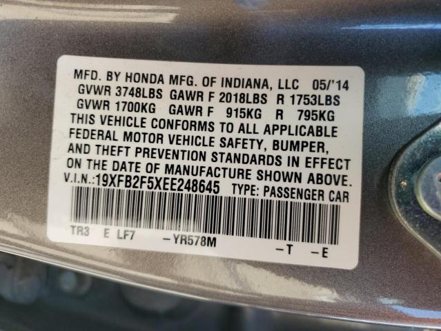 VIN 19XFB2F5XEE248645 2014 Honda Civic, LX no.13