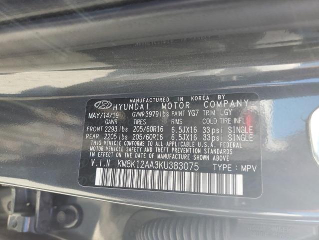 2019 HYUNDAI KONA SE - KM8K12AA3KU383075