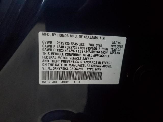 VIN 5FNYF5H31GB057297 2016 Honda Pilot, EX no.14