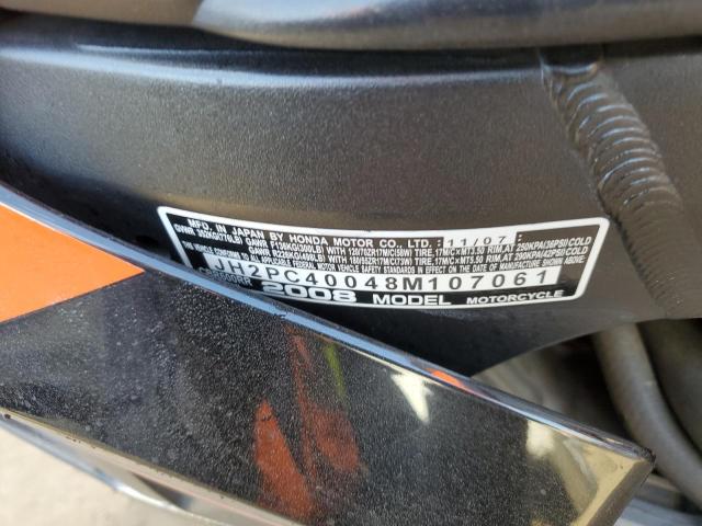 2008 HONDA CBR600 RR - JH2PC40048M107061