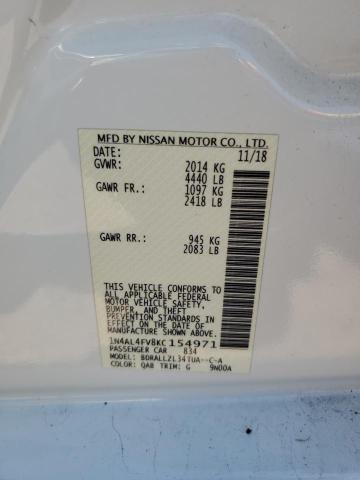 2019 NISSAN ALTIMA EDI 1N4AL4FV8KC154971