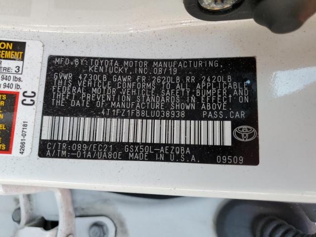 2020 TOYOTA AVALON XSE 4T1FZ1FB8LU038938