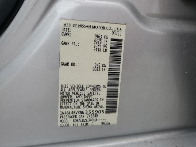 2022 NISSAN ALTIMA S - 1N4BL4BVXNN355905
