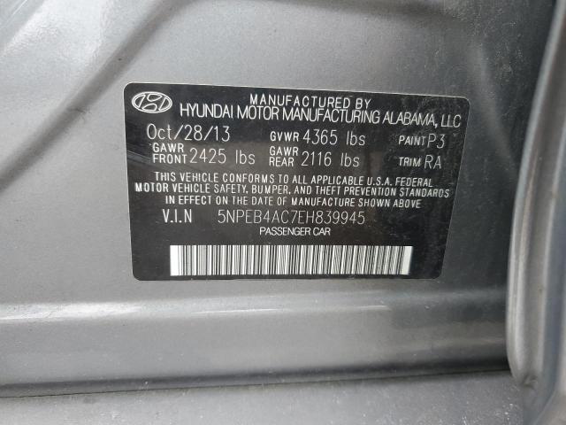 VIN 5NPEB4AC7EH839945 2014 Hyundai Sonata, Gls no.12