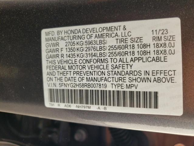 VIN 5FNYG2H58RB007819 2024 Honda Pilot, Exl no.12