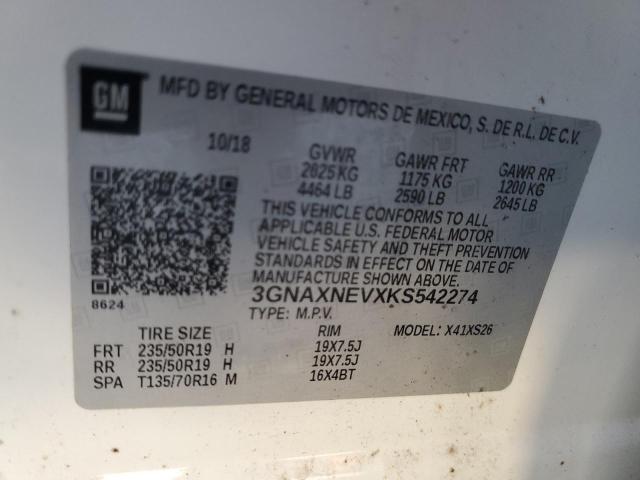 2019 CHEVROLET EQUINOX PR - 3GNAXNEVXKS542274