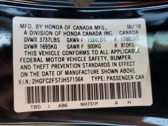 2018 HONDA CIVIC LX - 2HGFC2F57JH571564