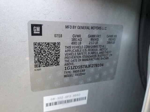 2018 CHEVROLET MALIBU LT - 1G1ZD5ST8JF278104