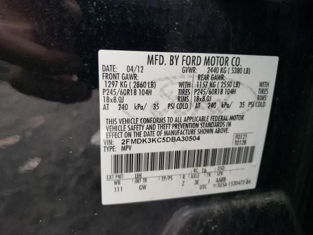 VIN 2FMDK3KC5DBA30504 2013 Ford Edge, Limited no.13