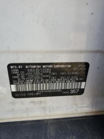 2019 MITSUBISHI OUTLANDER - JA4AP3AU6KU003980
